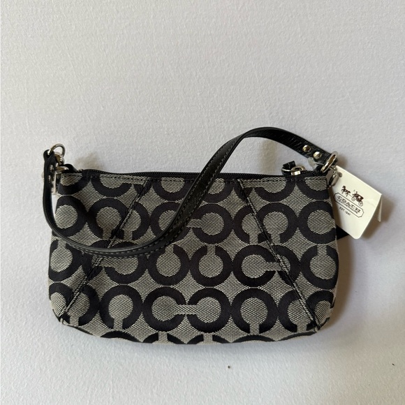 Coach Black and Gray Signature Wristlet